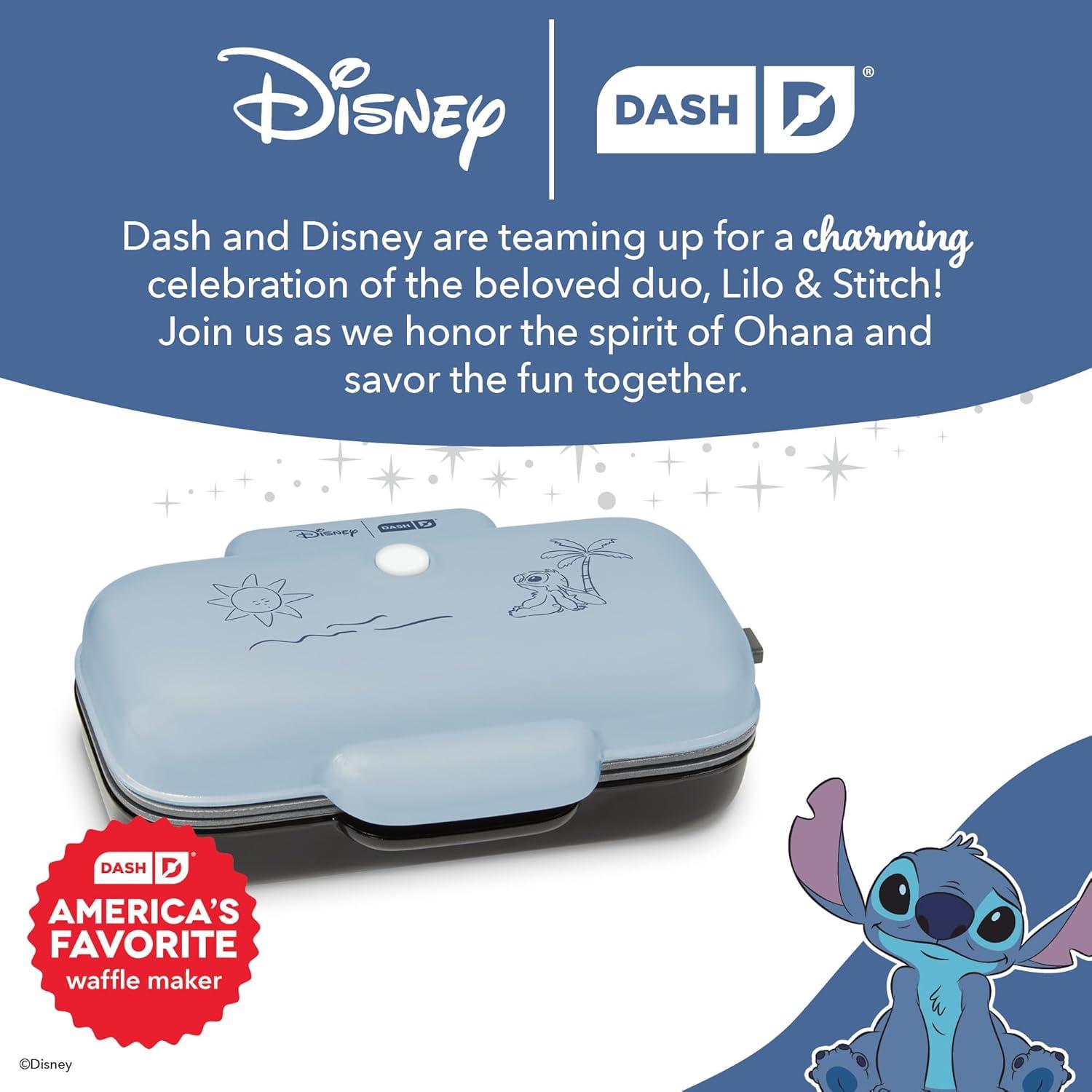 imageDisney Dash MultiMaker Double Mini Maker System Convenient Electric Waffle Maker Features Interchangeable DishwasherSafe Plates Quick Cleanup ampamp Simple Setup Lilo ampamp Stitch Design