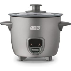 DASH Mini Rice Cooker Steamer with Removable Nonstick Pot, Keep Warm Function & Recipe Guide, .5 Quart, for Soups, Stews, Grains & Oatmeal – Graphite