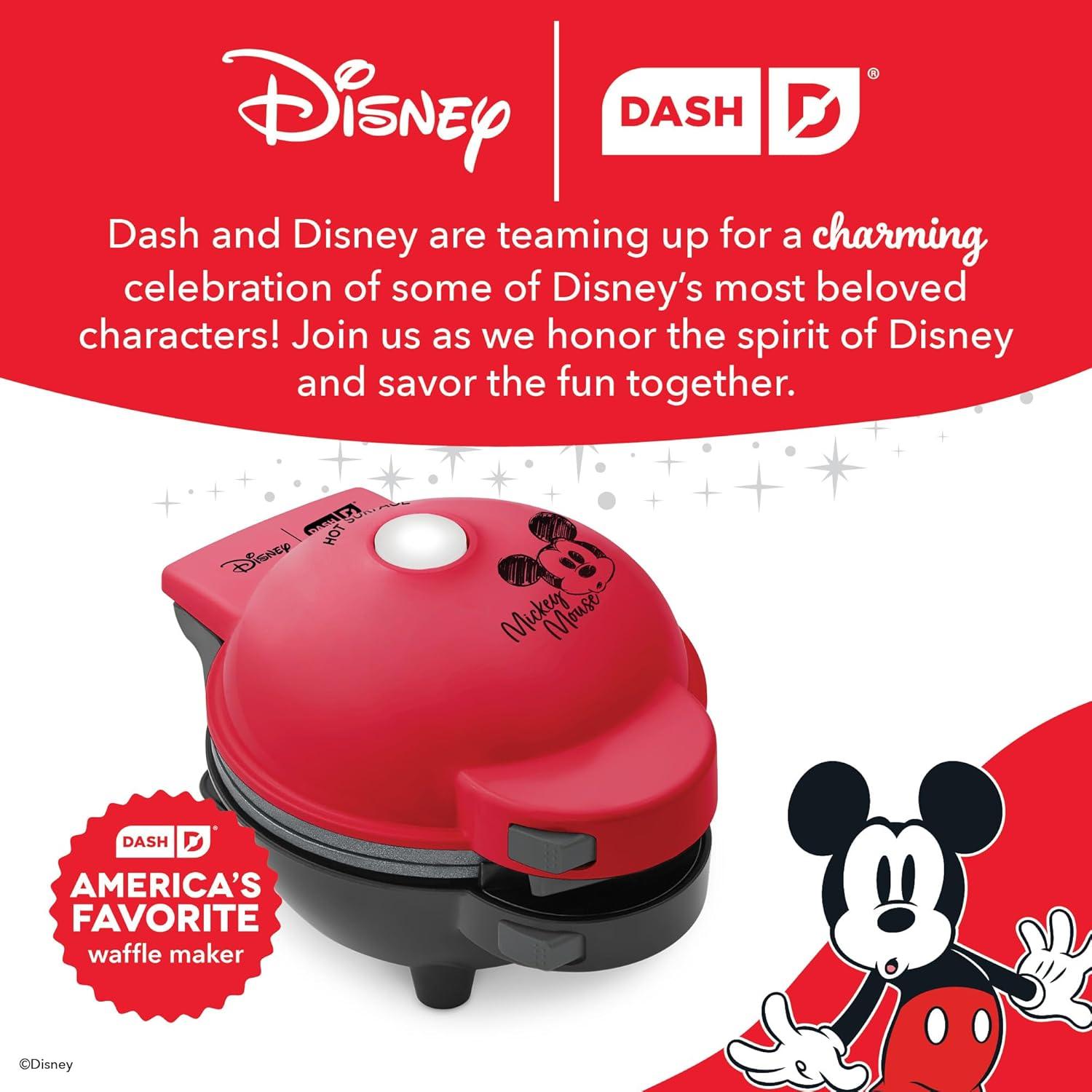 imageDASH Holiday MultiMaker Mini System Waffle Maker with Six 4 Removable Holiday Plates Waffle Iron ampamp Griddle 4in1 Mini Waffle Maker for Kids and Families Nonstick Surface Santa Waffle RedMickey Mouse Friends 4 Plates