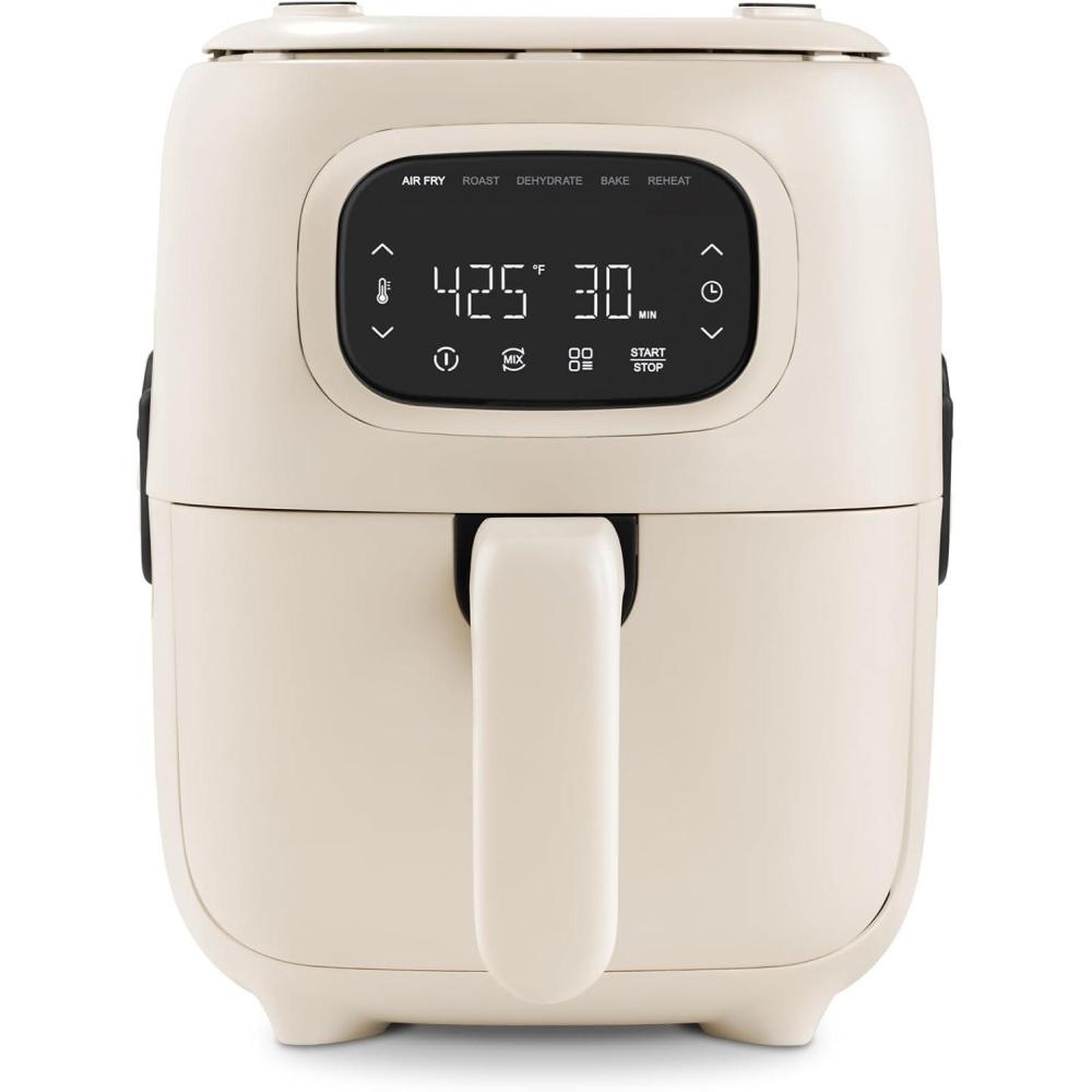 imageDash Flip ampamp Fry Digital 2in1 Grill Air Fryer with 5 functions 3 Qt Capacity Air fryer ampamp Indoor Grill for fries wings burgers and more Forged IronCream