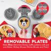 DASH Holiday MultiMaker® Mini System – Waffle Maker with Six 4” Removable Holiday Plates: Waffle Iron & Griddle, 4-in-1 Mini Waffle Maker for Kids and Families – Nonstick Surface, Santa Waffle (Red)(Mickey Mouse & Friends + 4 Plates)