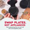 DASH Holiday MultiMaker® Mini System – Waffle Maker with Six 4” Removable Holiday Plates: Waffle Iron & Griddle, 4-in-1 Mini Waffle Maker for Kids and Families – Nonstick Surface, Santa Waffle (Red)(Red Maker + 5 Plates)