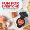 DASH Holiday MultiMaker® Mini System – Waffle Maker with Six 4” Removable Holiday Plates: Waffle Iron & Griddle, 4-in-1 Mini Waffle Maker for Kids and Families – Nonstick Surface, Santa Waffle (Red)(Aqua Maker + 5 Plates + Storage Case)