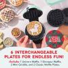 DASH Holiday MultiMaker® Mini System – Waffle Maker with Six 4” Removable Holiday Plates: Waffle Iron & Griddle, 4-in-1 Mini Waffle Maker for Kids and Families – Nonstick Surface, Santa Waffle (Red)(Aqua Maker + 6 Plates)