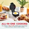 DASH Holiday MultiMaker® Mini System – Waffle Maker with Six 4” Removable Holiday Plates: Waffle Iron & Griddle, 4-in-1 Mini Waffle Maker for Kids and Families – Nonstick Surface, Santa Waffle (Red)(Aqua Maker + 6 Plates + Storage Case)