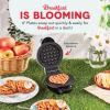 DASH Holiday MultiMaker® Mini System – Waffle Maker with Six 4” Removable Holiday Plates: Waffle Iron & Griddle, 4-in-1 Mini Waffle Maker for Kids and Families – Nonstick Surface, Santa Waffle (Red)(Aqua Maker + 6 Plates + Storage Case)
