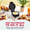DASH Holiday MultiMaker® Mini System – Waffle Maker with Six 4” Removable Holiday Plates: Waffle Iron & Griddle, 4-in-1 Mini Waffle Maker for Kids and Families – Nonstick Surface, Santa Waffle (Red)(Red Maker + 5 Plates)