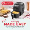 Dash Flip & Fry™ Digital 2-in-1 Grill + Air Fryer with 5 functions, 3 Qt Capacity, Air fryer & Indoor Grill for fries, wings, burgers and more – Forged Iron(Forged Iron)