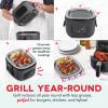 Dash Flip & Fry™ Digital 2-in-1 Grill + Air Fryer with 5 functions, 3 Qt Capacity, Air fryer & Indoor Grill for fries, wings, burgers and more – Forged Iron(Forged Iron)