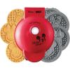 DASH Holiday MultiMaker® Mini System – Waffle Maker with Six 4” Removable Holiday Plates: Waffle Iron & Griddle, 4-in-1 Mini Waffle Maker for Kids and Families – Nonstick Surface, Santa Waffle (Red)(Mickey Mouse & Friends + 4 Plates)