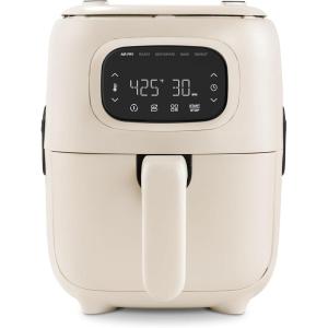 Dash Flip & Fry™ Digital 2-in-1 Grill + Air Fryer with 5 functions, 3 Qt Capacity, Air fryer & Indoor Grill for fries, wings, burgers and more – Forged Iron(Cream)