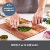DASH Zakarian 7″ Chef Knife, High Carbon German Stainless Steel Kitchen Knife with Sheath, Black(Blue)