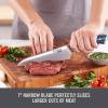 DASH Zakarian 7″ Chef Knife, High Carbon German Stainless Steel Kitchen Knife with Sheath, Black(Blue)