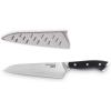 DASH Zakarian 7″ Chef Knife, High Carbon German Stainless Steel Kitchen Knife with Sheath, Black(Black)