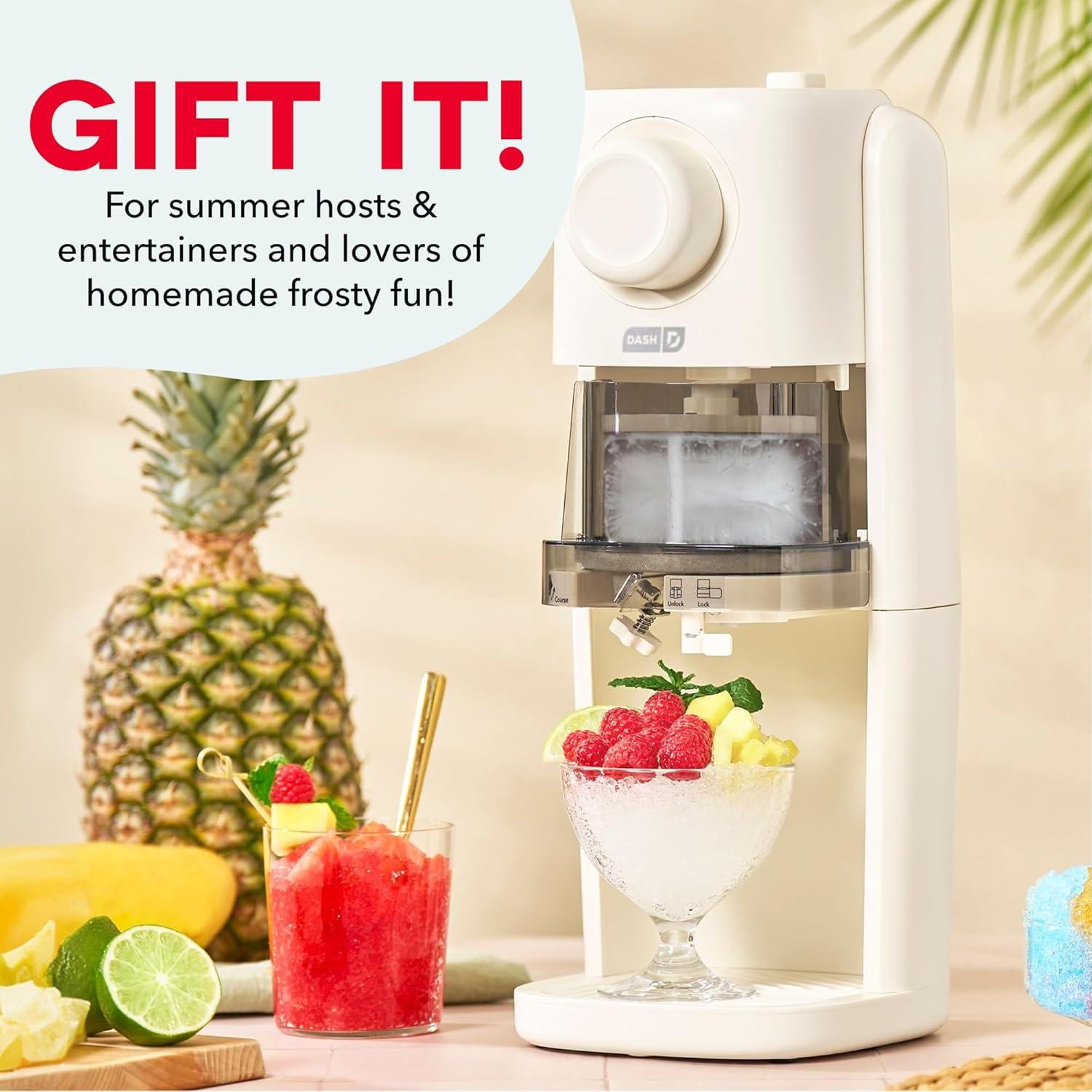 image:imageDash Pro Shaved Ice Machine Snow Cone Maker with Adjustable Blade for Fluffy Frozen Treats at Home Countertop Ice Shaver 2 Freezer Containers amp Recipe Guide