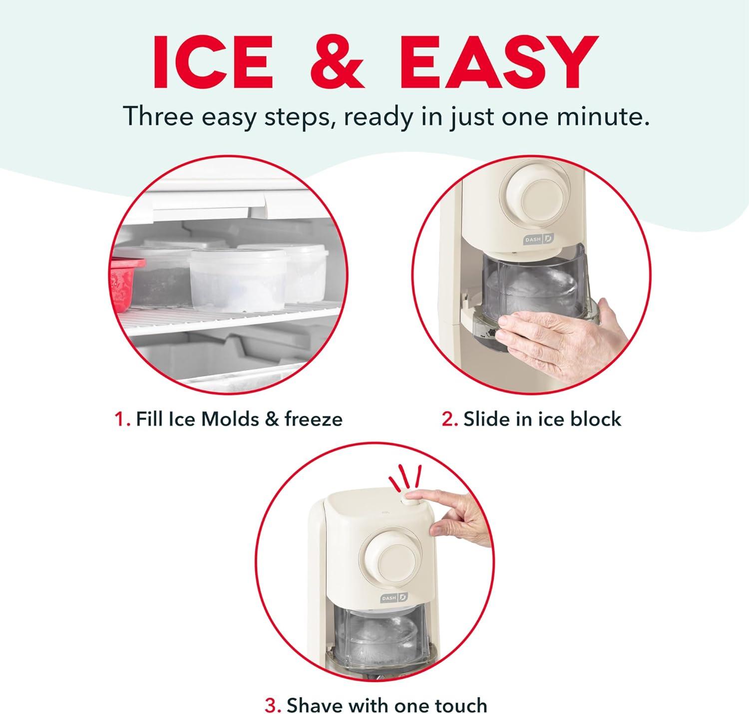 image:imageDash Pro Shaved Ice Machine Snow Cone Maker with Adjustable Blade for Fluffy Frozen Treats at Home Countertop Ice Shaver 2 Freezer Containers amp Recipe Guide