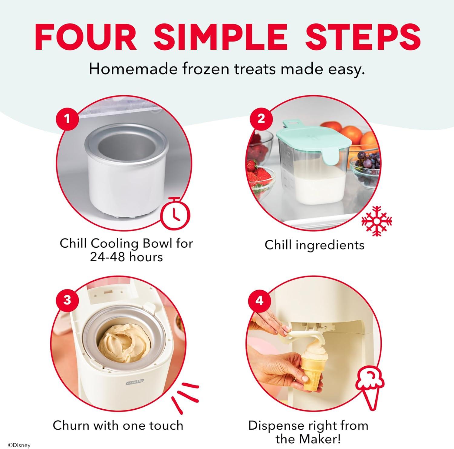 image:imageDash Soft Serve Ice Cream Machine Frozen Dessert Machine for Soft Serve Froyo Sorbet and Fruit Whips Compact Design Features Double Insulated Freezer Bowl 1Pint Capacity