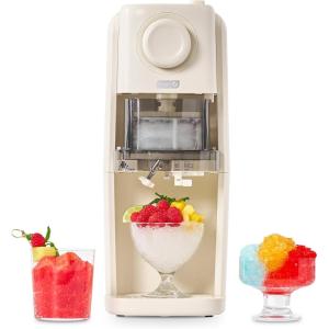 Dash Pro Shaved Ice Machine – Snow Cone Maker with Adjustable Blade for Fluffy Frozen Treats at Home – Countertop Ice Shaver, 2 Freezer Containers & Recipe Guide