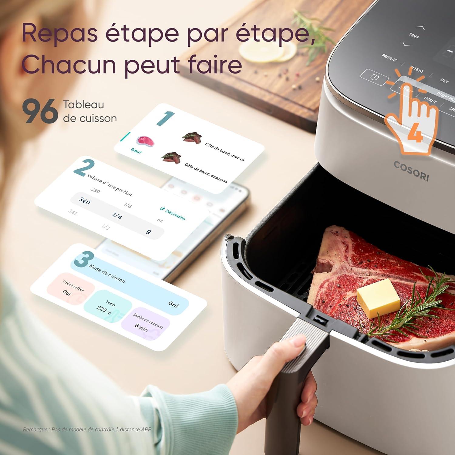 imageCOSORI Air Fryer 108L Turbo Tower ProFriteuse sans huile avec 100 en Cramique Double Stack Dual BlazeampampTurbo Blaze3 Niveaux Cuisson7 Fonctions de Cuisson68 dconomie dnergie300 RecettesBlanc 6L