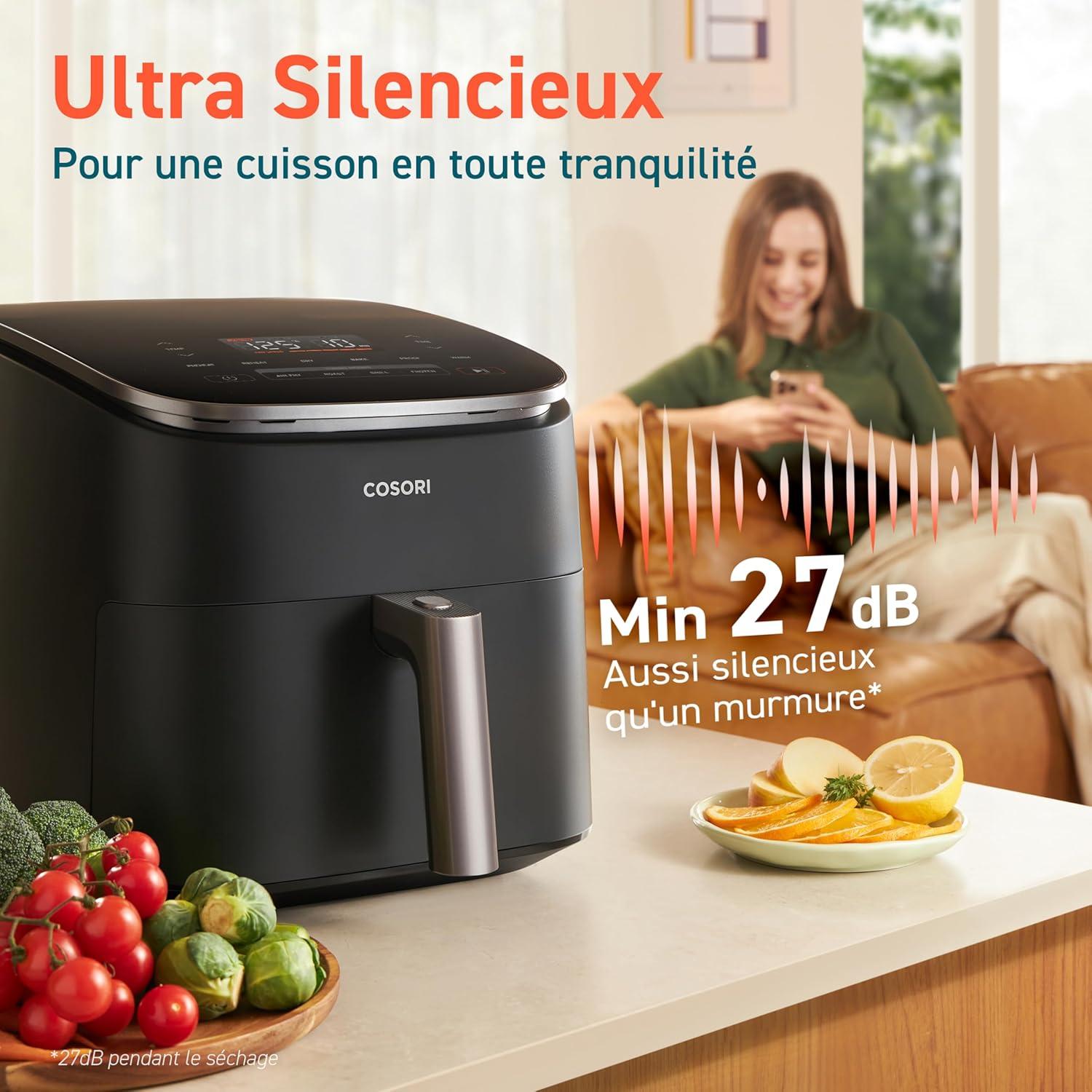 imageCOSORI Air Fryer 108L Turbo Tower ProFriteuse sans huile avec 100 en Cramique Double Stack Dual BlazeampampTurbo Blaze3 Niveaux Cuisson7 Fonctions de Cuisson68 dconomie dnergie300 RecettesCramique 6L