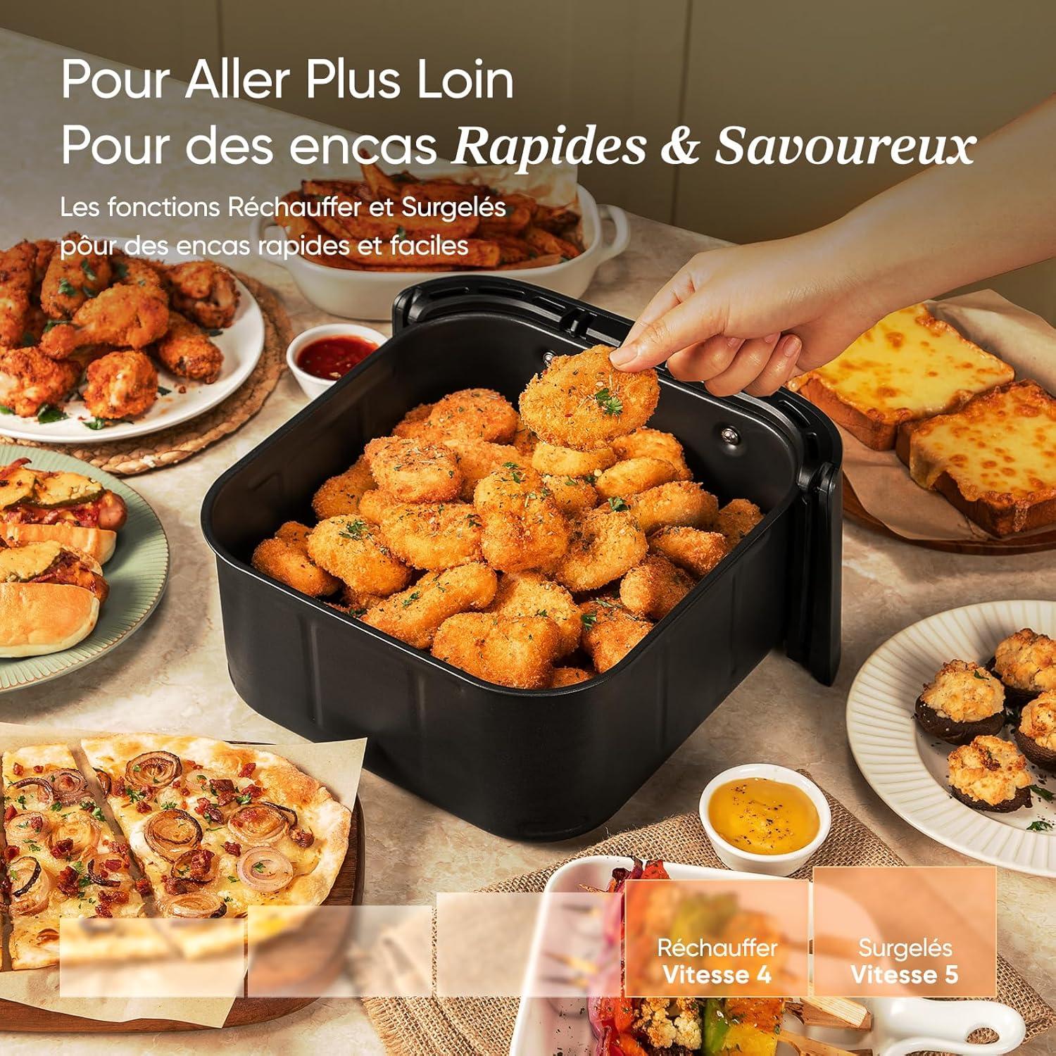 imageCOSORI Air Fryer 108L Turbo Tower ProFriteuse sans huile avec 100 en Cramique Double Stack Dual BlazeampampTurbo Blaze3 Niveaux Cuisson7 Fonctions de Cuisson68 dconomie dnergie300 RecettesCramique 6L
