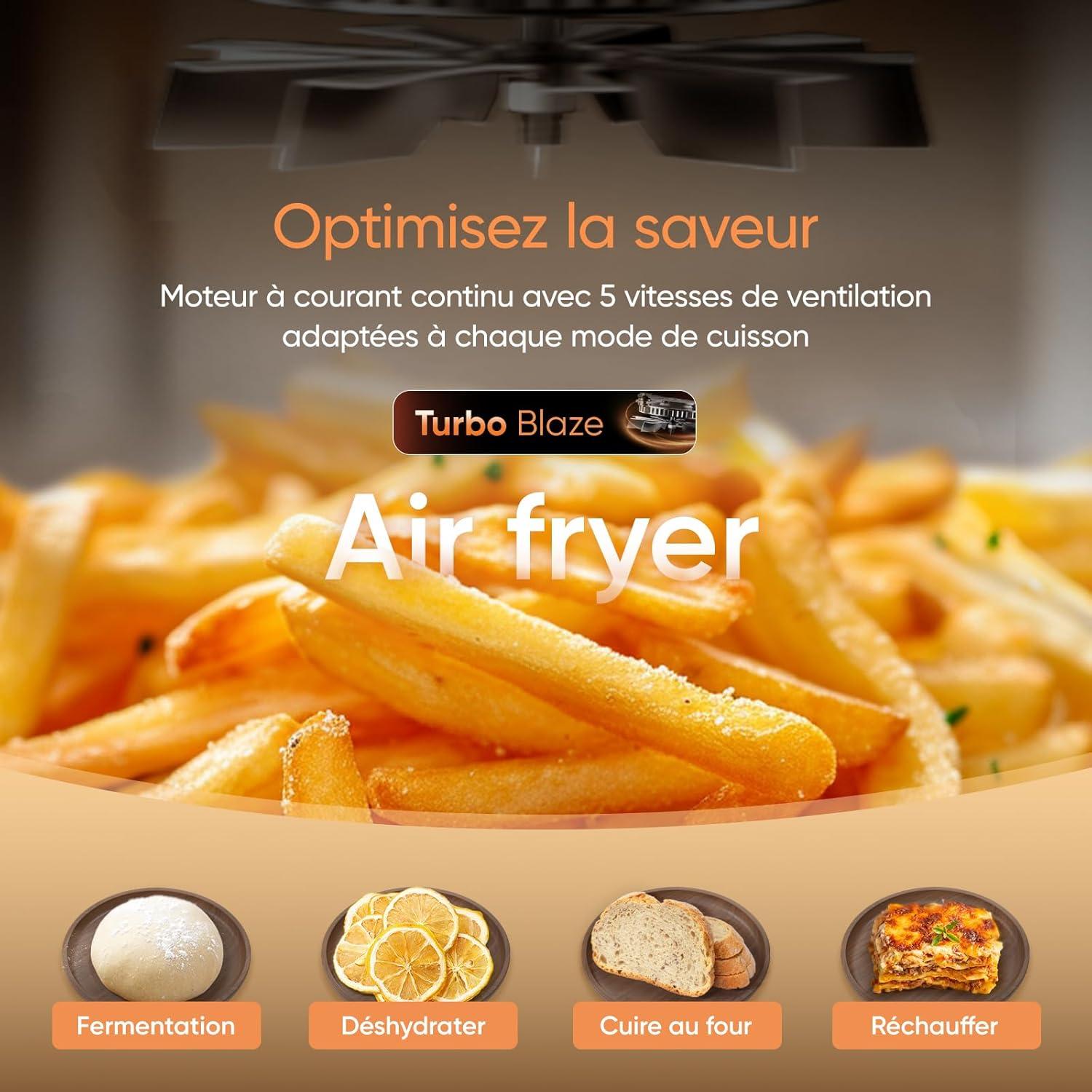 imageCOSORI Air Fryer 108L Turbo Tower ProFriteuse sans huile avec 100 en Cramique Double Stack Dual BlazeampampTurbo Blaze3 Niveaux Cuisson7 Fonctions de Cuisson68 dconomie dnergie300 RecettesCramique 108L avec Wifi