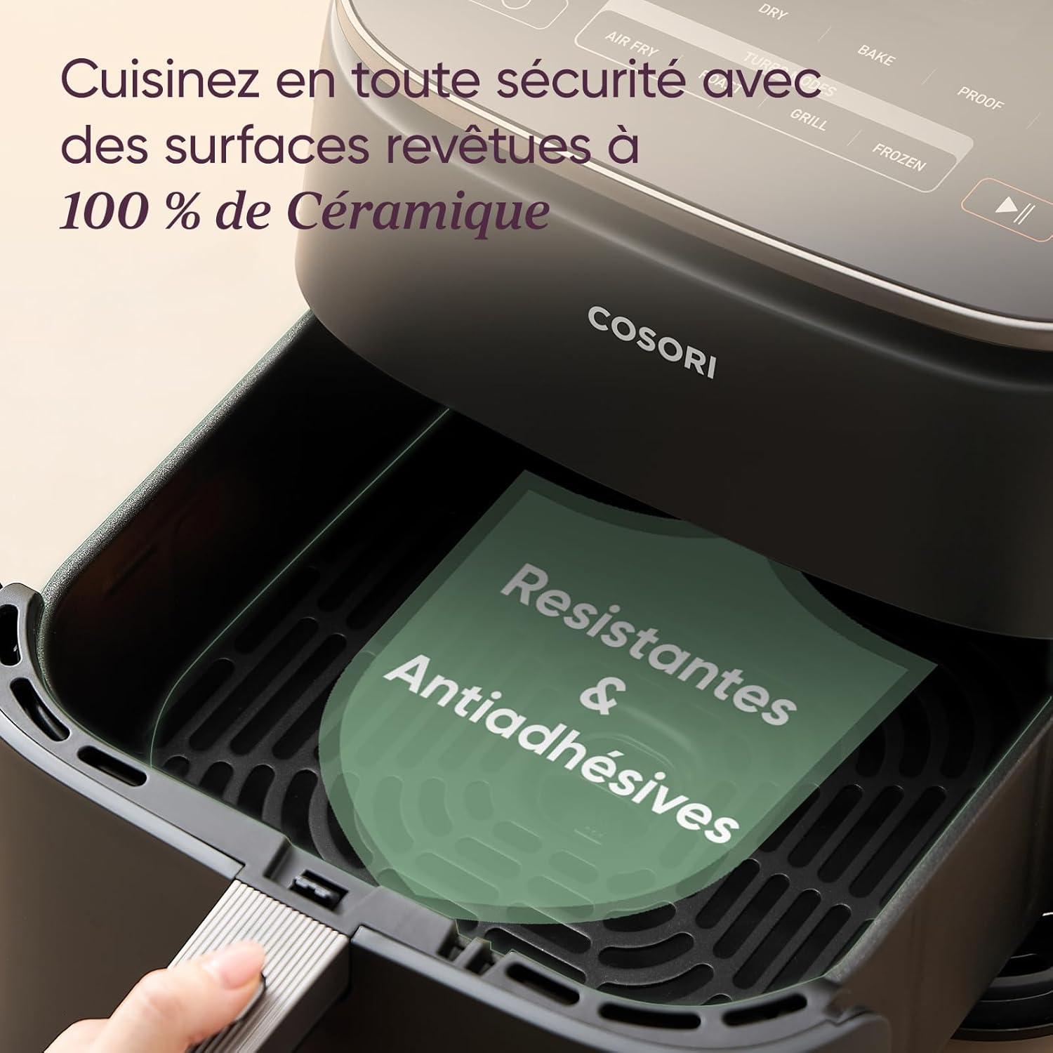 imageCOSORI Air Fryer 108L Turbo Tower ProFriteuse sans huile avec 100 en Cramique Double Stack Dual BlazeampampTurbo Blaze3 Niveaux Cuisson7 Fonctions de Cuisson68 dconomie dnergie300 RecettesCramique 6L