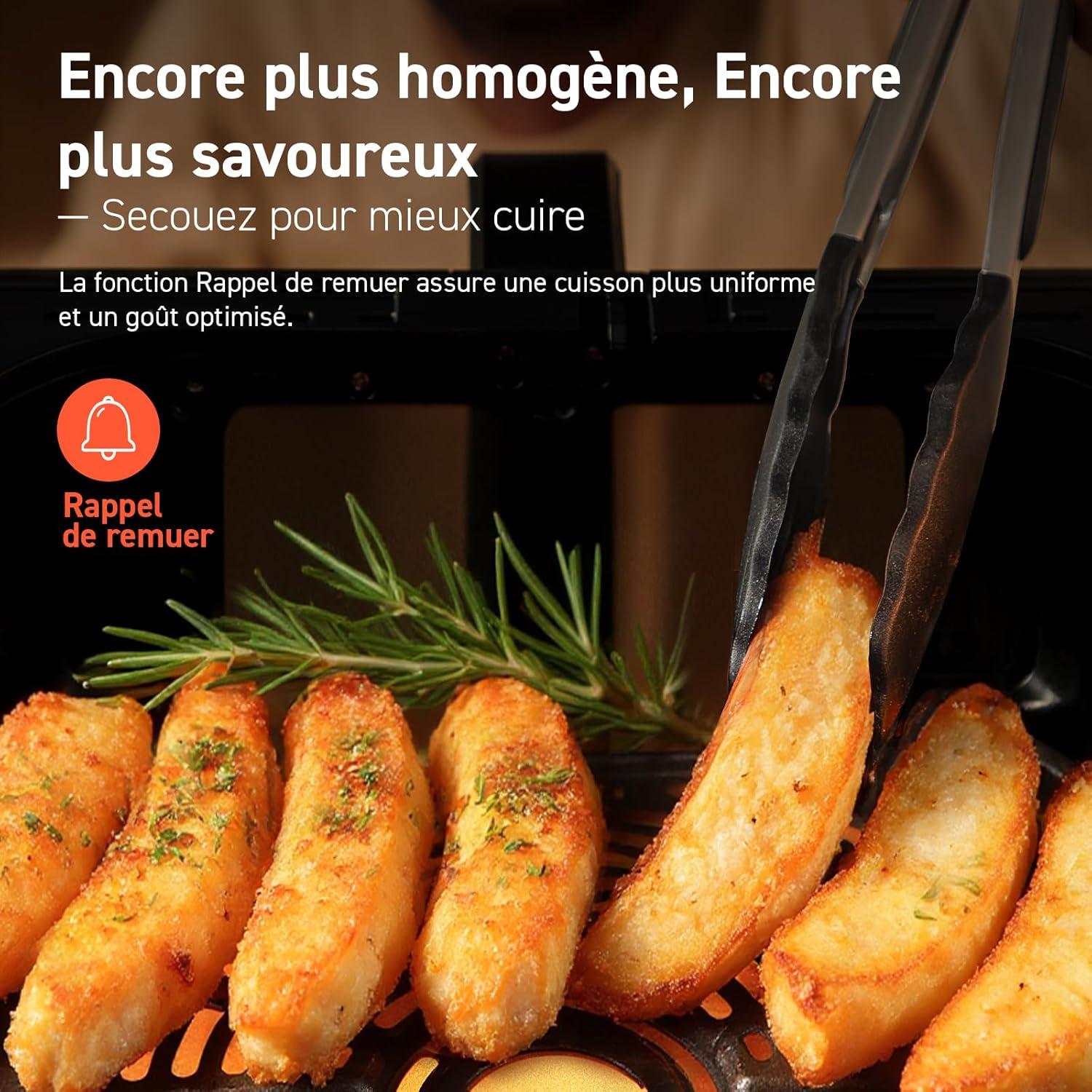 imageCOSORI Air Fryer DUAL BLAZE 64L Easy Fryer Avec Chauffage par le haut et le bas11EN1 Friteuse Sans Huile Parfect pour le Rgime Hyperprotin Gris FoncAvec fentre 62L
