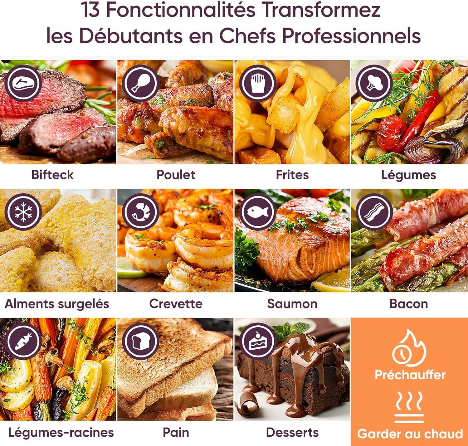 imageCOSORI Air Fryer DUAL BLAZE 64L Easy Fryer Avec Chauffage par le haut et le bas11EN1 Friteuse Sans Huile Parfect pour le Rgime Hyperprotin Gris FoncClassiqur 55L