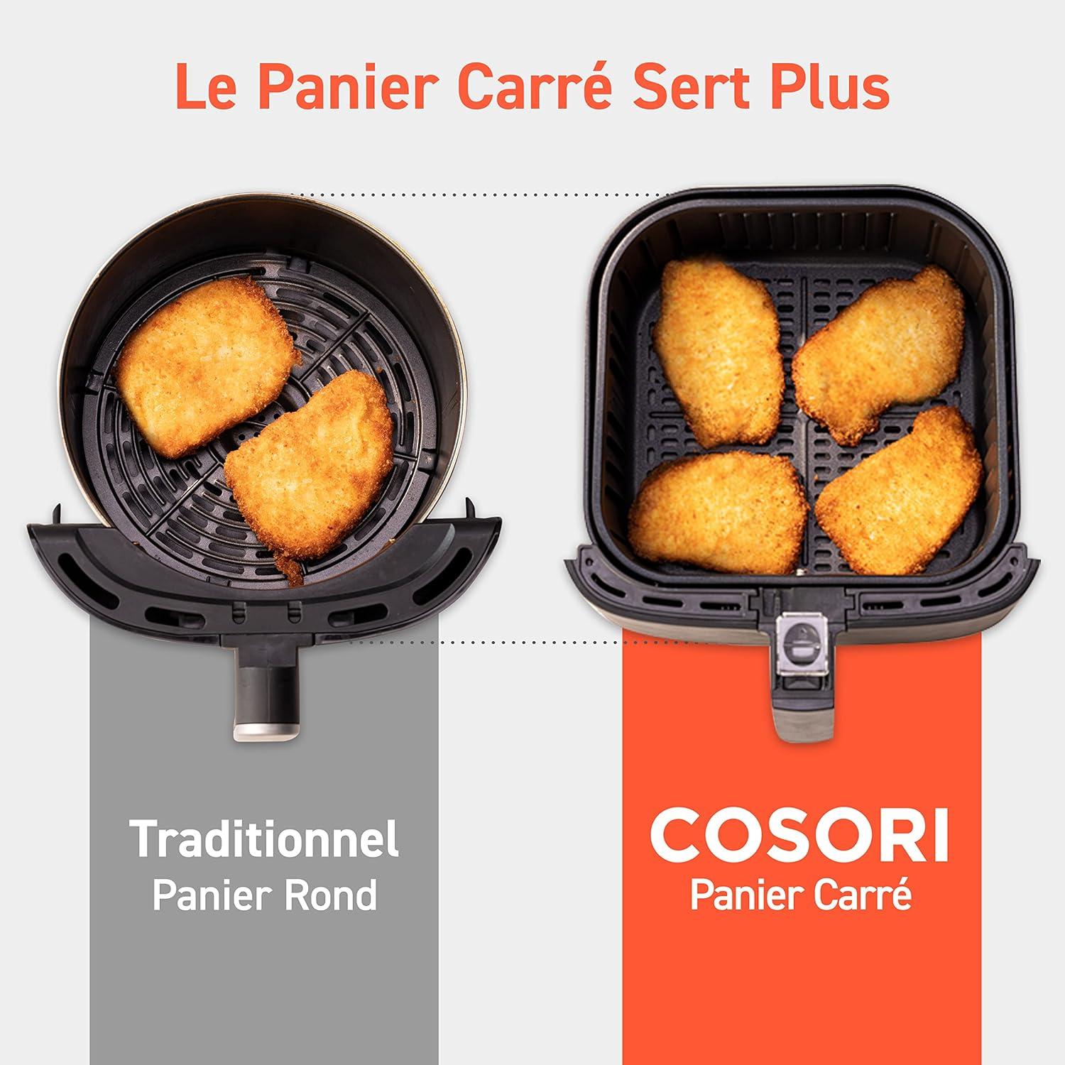 imageCOSORI Air Fryer DUAL BLAZE 64L Easy Fryer Avec Chauffage par le haut et le bas11EN1 Friteuse Sans Huile Parfect pour le Rgime Hyperprotin Gris FoncClassiqur 55L