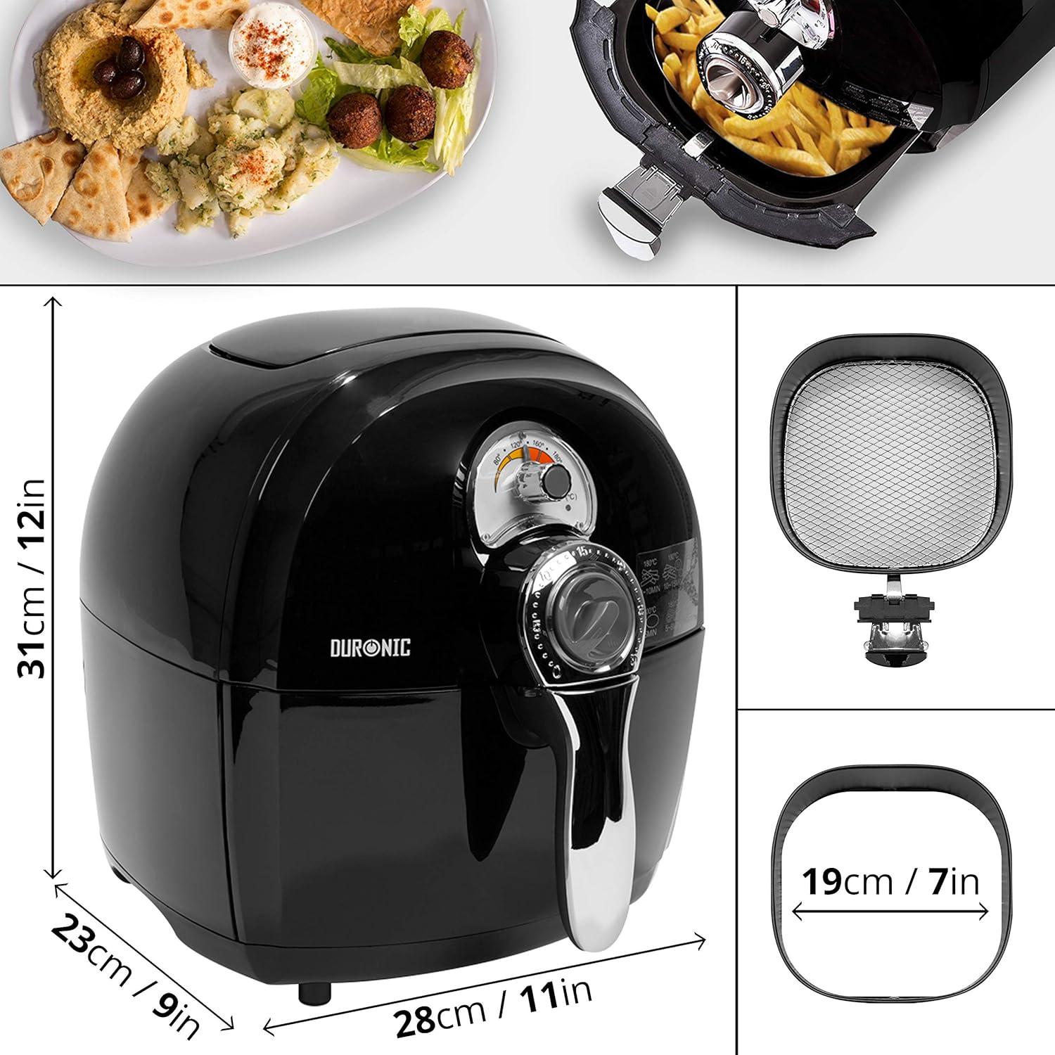 imageDuronic AF34 BK Set Friteuse Air avec 1 grand tiroir de 10L et 2 petits tiroirs de 5L inclus 10 Programmes de Cuisson Prrgls Sans huile Fonctions Sync Cook Sync FinishAf1bk