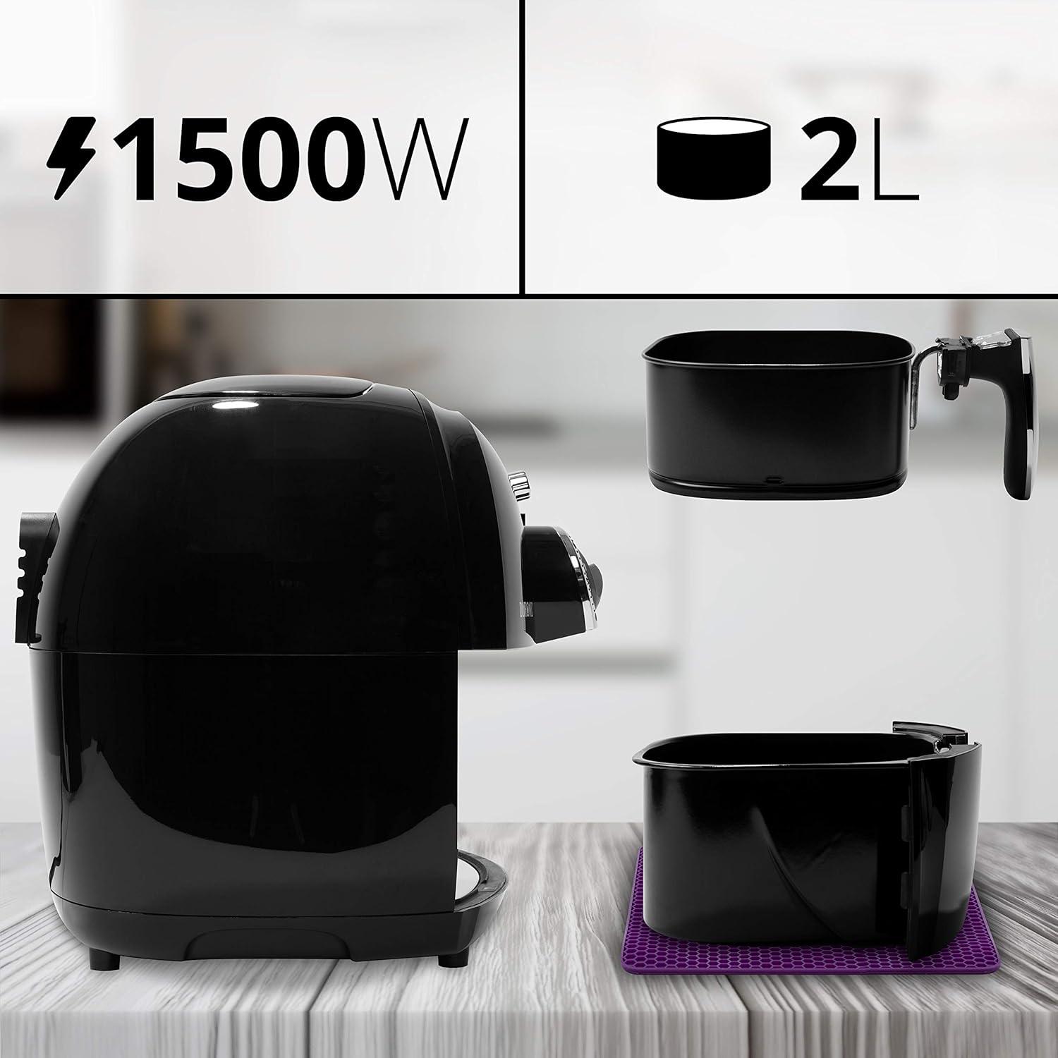 imageDuronic AF34 BK Set Friteuse Air avec 1 grand tiroir de 10L et 2 petits tiroirs de 5L inclus 10 Programmes de Cuisson Prrgls Sans huile Fonctions Sync Cook Sync FinishAf1bk