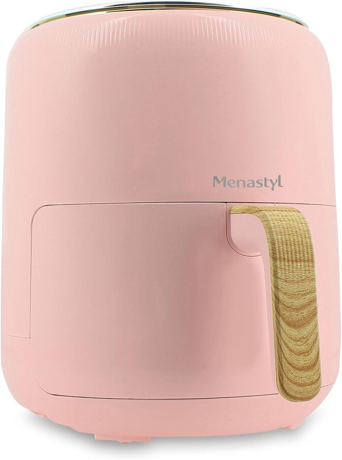 imageMENASTYL Friteuse sans huile air chaud Colorama Cladon sans PFAS 45L 8 programmes Temprature jusqu 200C Minuterie 1 heure Panier et grille compatibles lavevaisselle 6025001Rose