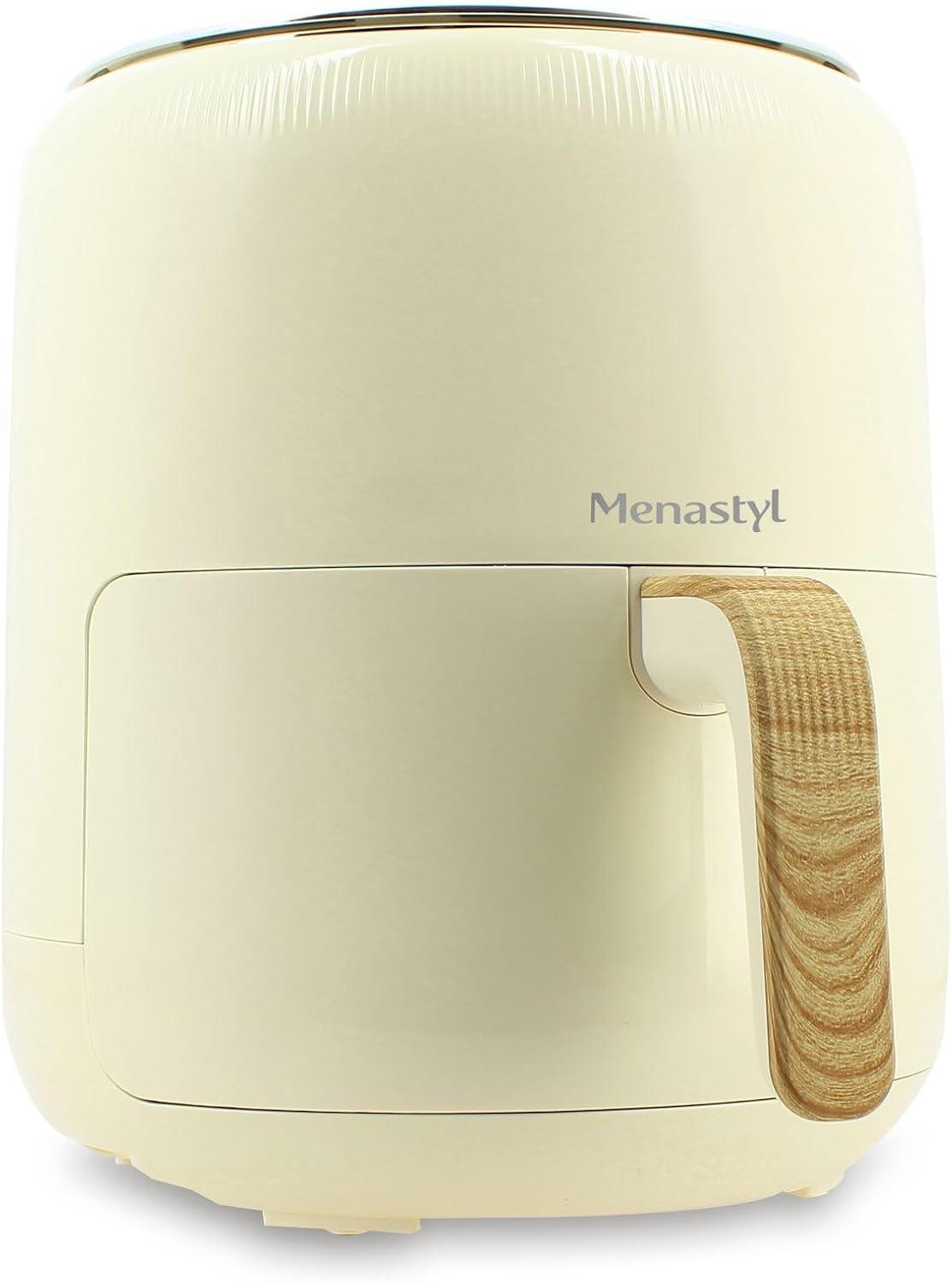 imageMENASTYL Friteuse sans huile air chaud Colorama Cladon sans PFAS 45L 8 programmes Temprature jusqu 200C Minuterie 1 heure Panier et grille compatibles lavevaisselle 6025001Crme