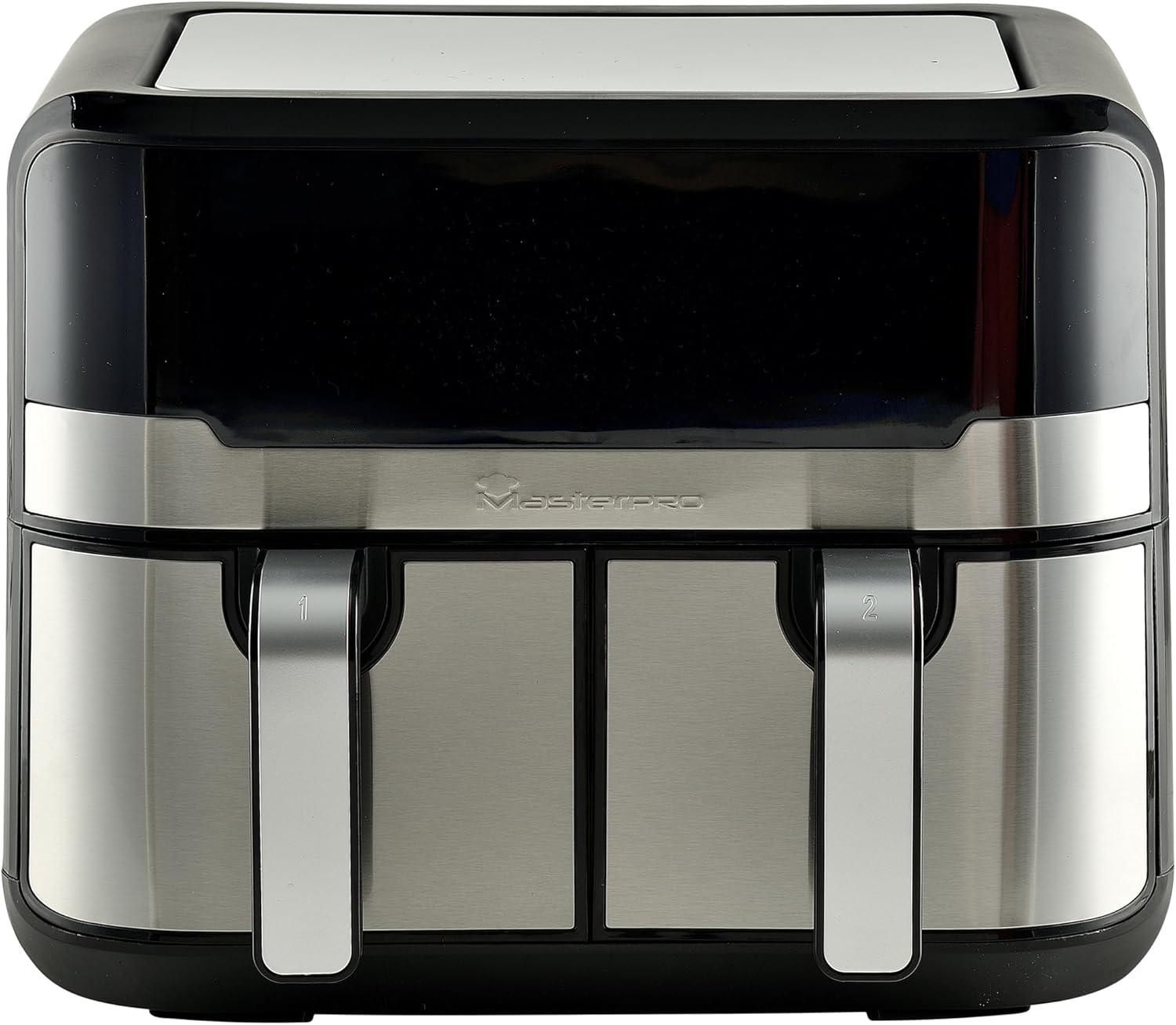 imageMasterPRO Rocket Duo 900 Friteuse sans Huile Noir Contenance 9 L et 2100 W Avec cran LED Tactile et Panier Antiadhsif Friteuse air 11 Fonctions en 1