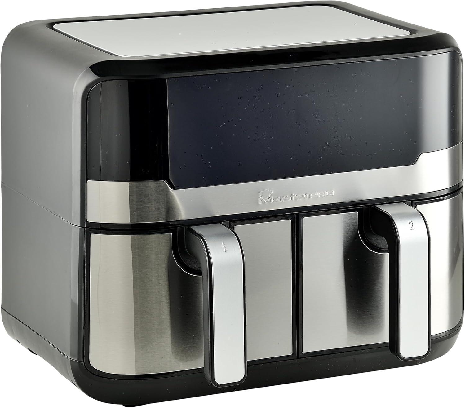 imageMasterPRO Rocket Duo 900 Friteuse sans Huile Noir Contenance 9 L et 2100 W Avec cran LED Tactile et Panier Antiadhsif Friteuse air 11 Fonctions en 1