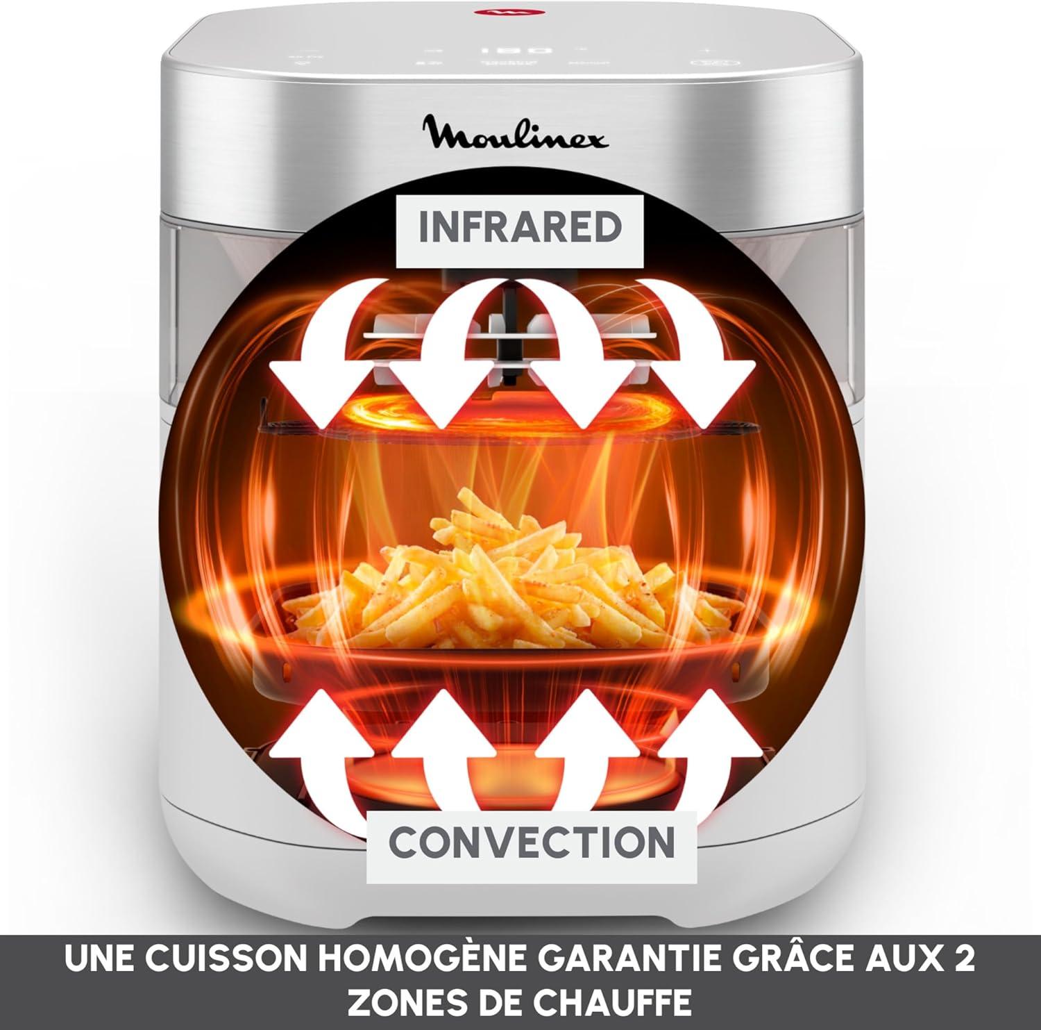 imageMoulinex Easy Fry Infrared 7L Air fryer Technologie infrarouge Exclusive plus rapide plus homogne Grande capacit EZ831GF0 Gris NubeGris Clair