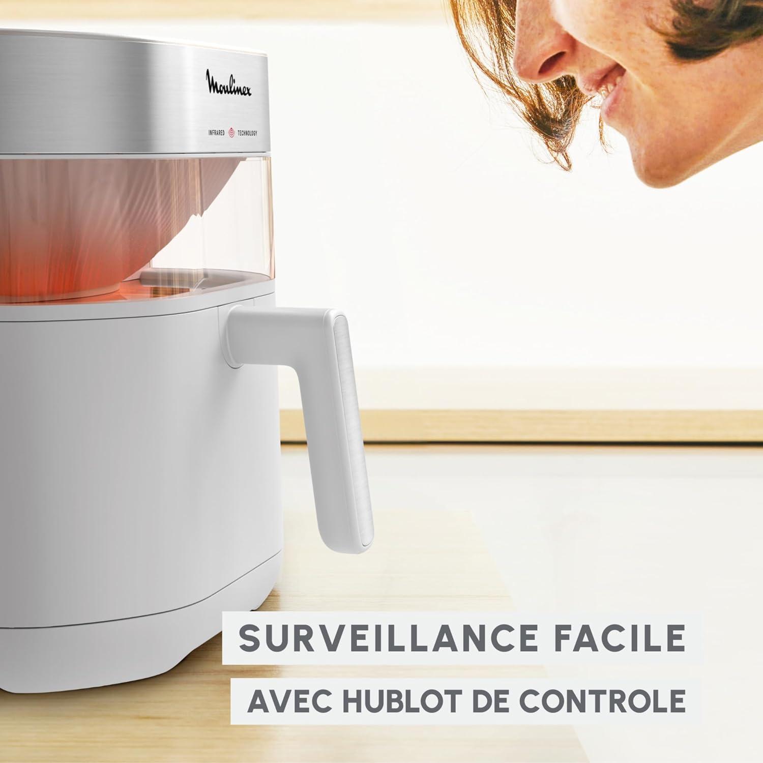 imageMoulinex Easy Fry Infrared 7L Air fryer Technologie infrarouge Exclusive plus rapide plus homogne Grande capacit EZ831GF0 Gris NubeGris Clair