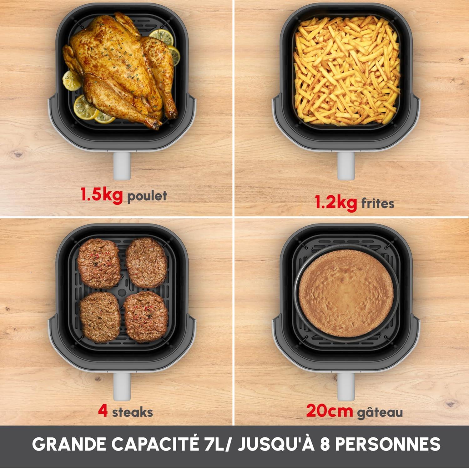 imageMoulinex Easy Fry Infrared 7L Air fryer Technologie infrarouge Exclusive plus rapide plus homogne Grande capacit EZ831GF0 Gris NubeGris Clair