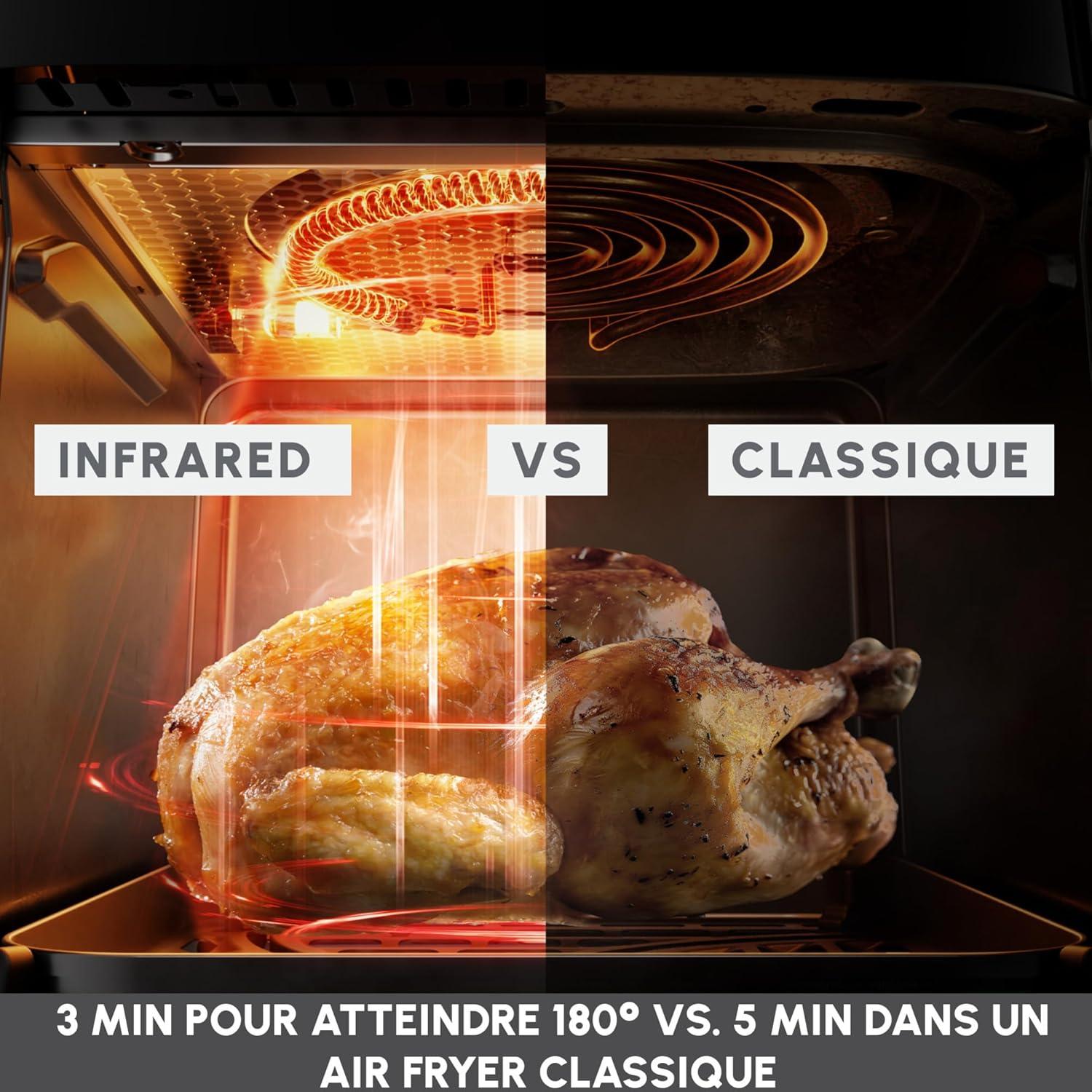 imageMoulinex Easy Fry Infrared 7L Air fryer Technologie infrarouge Exclusive plus rapide plus homogne Grande capacit EZ831GF0 Gris NubeGris Clair