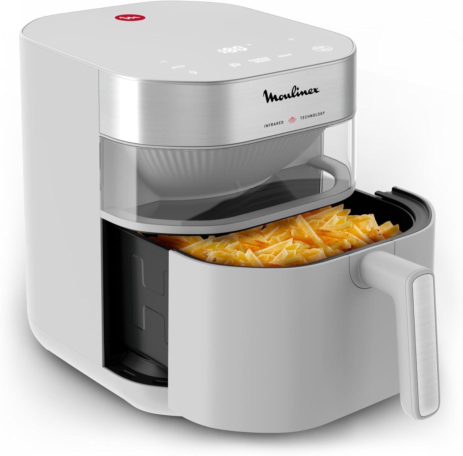 imageMoulinex Easy Fry Infrared 7L Air fryer Technologie infrarouge Exclusive plus rapide plus homogne Grande capacit EZ831GF0 Gris NubeGris Clair
