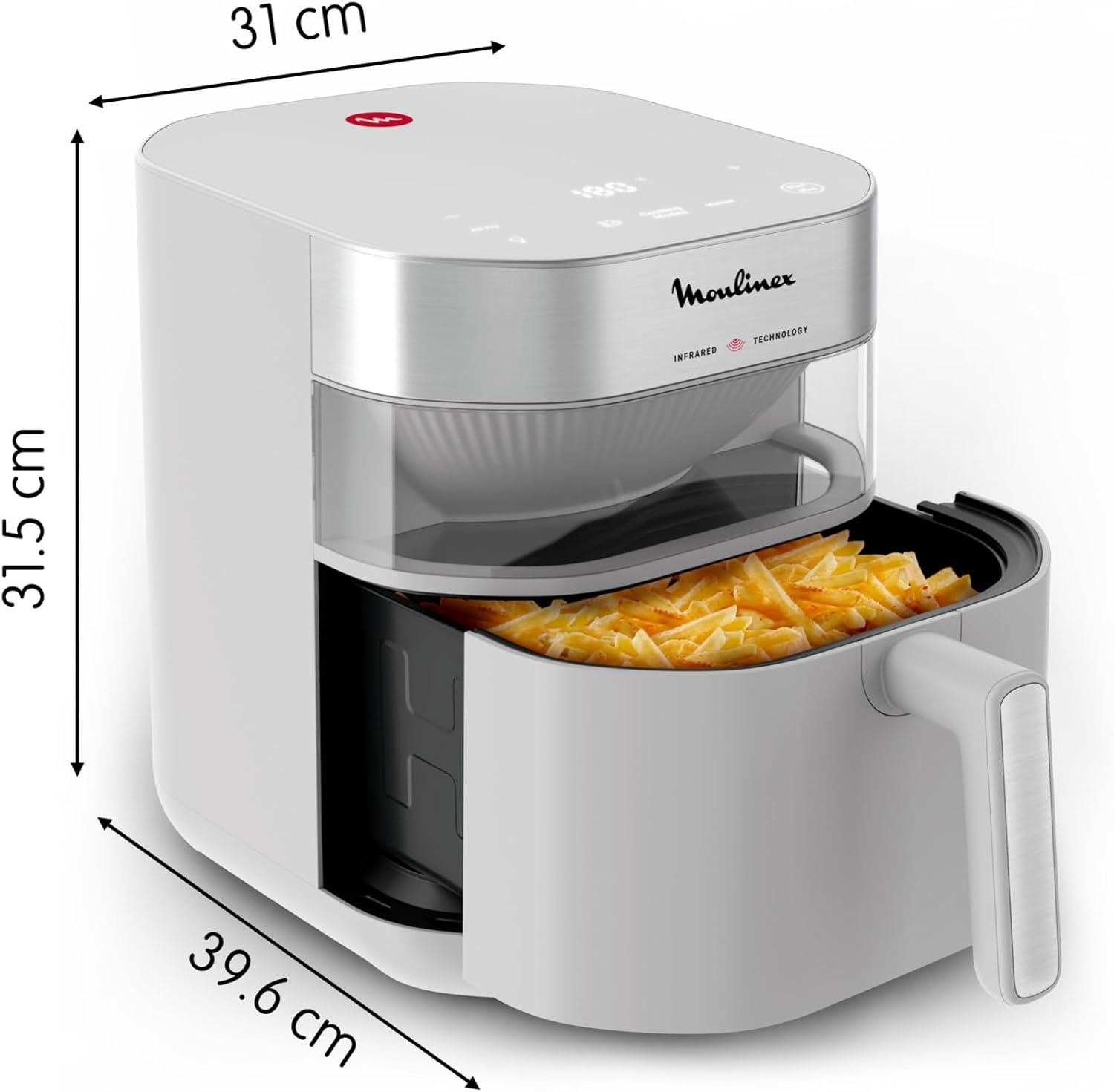 imageMoulinex Easy Fry Infrared 7L Air fryer Technologie infrarouge Exclusive plus rapide plus homogne Grande capacit EZ831GF0 Gris NubeGris Clair