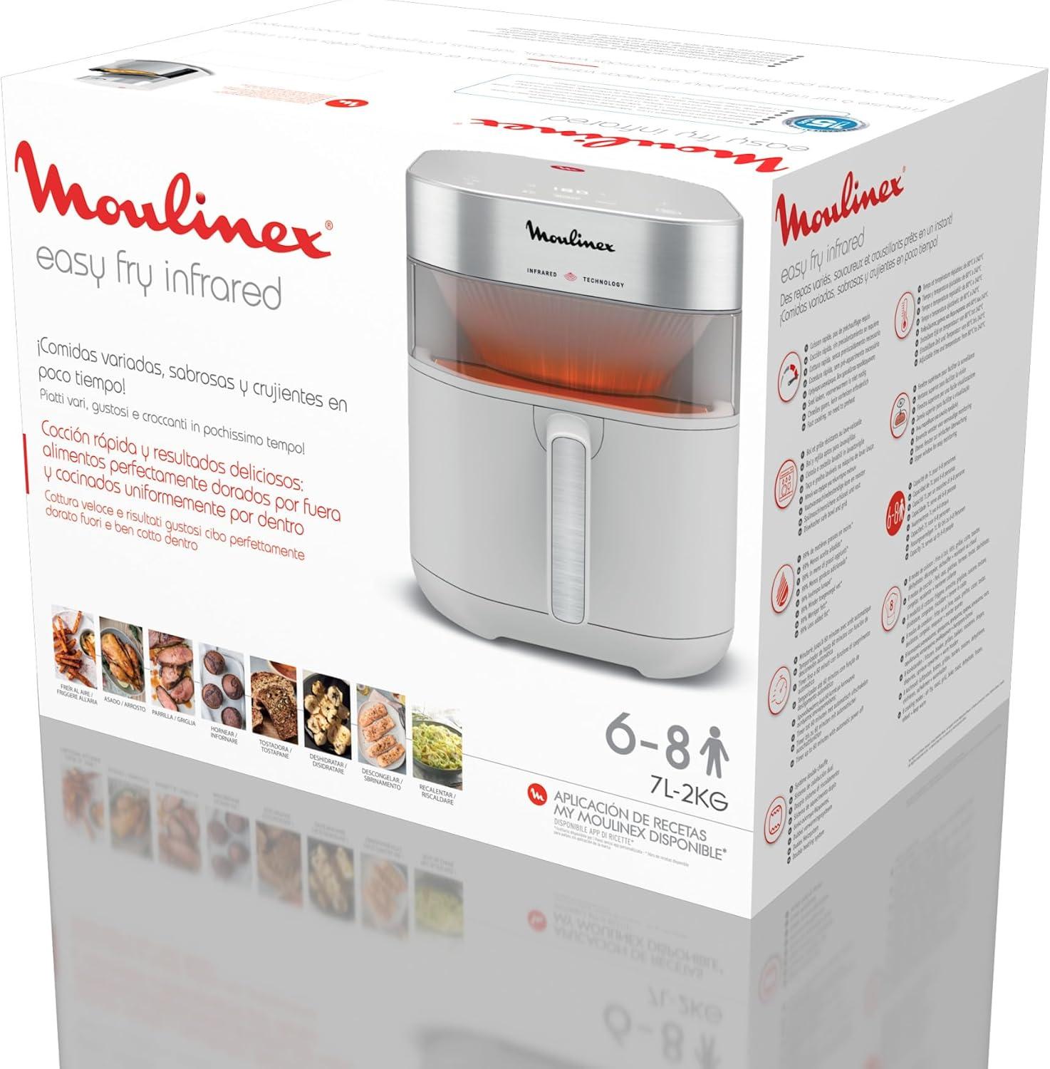 imageMoulinex Easy Fry Infrared 7L Air fryer Technologie infrarouge Exclusive plus rapide plus homogne Grande capacit EZ831GF0 Gris NubeGris Clair