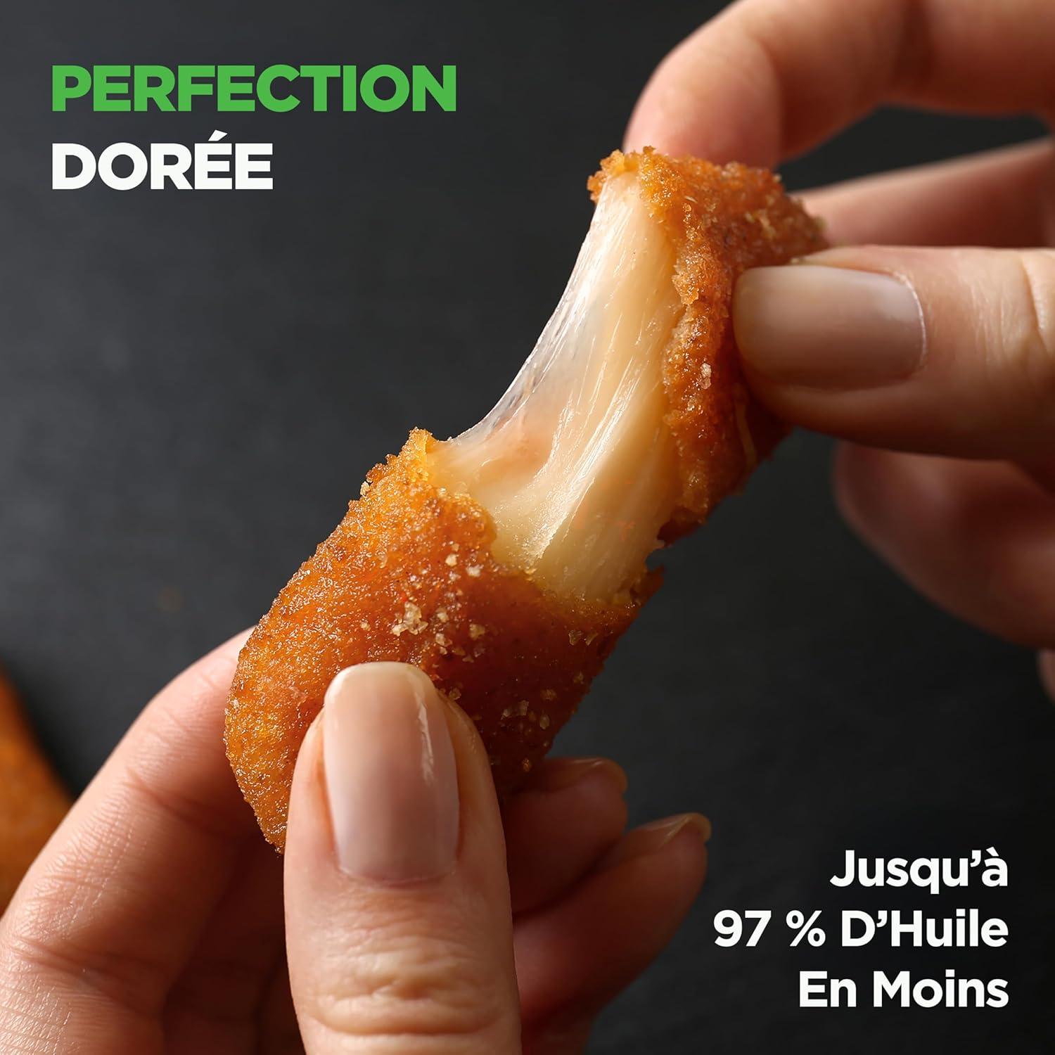 imageNutriChef Friteuse Air 58L 8 Modes Prrgls Bol Transparent Temprature et Temps Prcis Pour Crevettes Frites Ailes Poulet Blanc 2819Noir