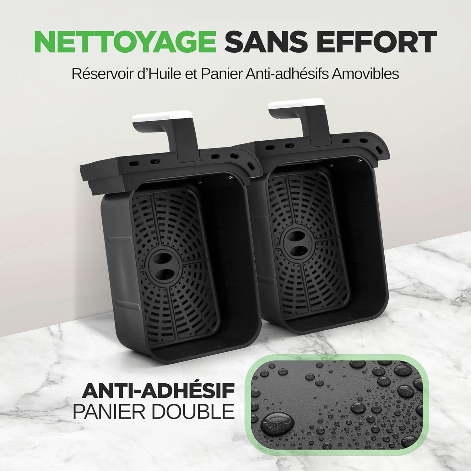 imageNutriChef Friteuse Air 58L 8 Modes Prrgls Bol Transparent Temprature et Temps Prcis Pour Crevettes Frites Ailes Poulet Blanc 2819Noir