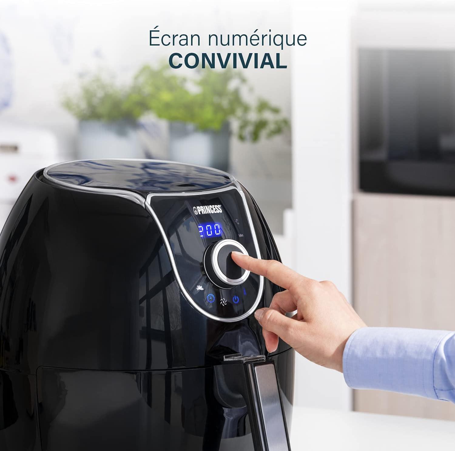imagePrincess XXL friteuse sans huile double panier 11 L Sans BPA ni PFAS Fin de cuisson synchronise 8 programmes Hublot 2 400 W 1822765 2L