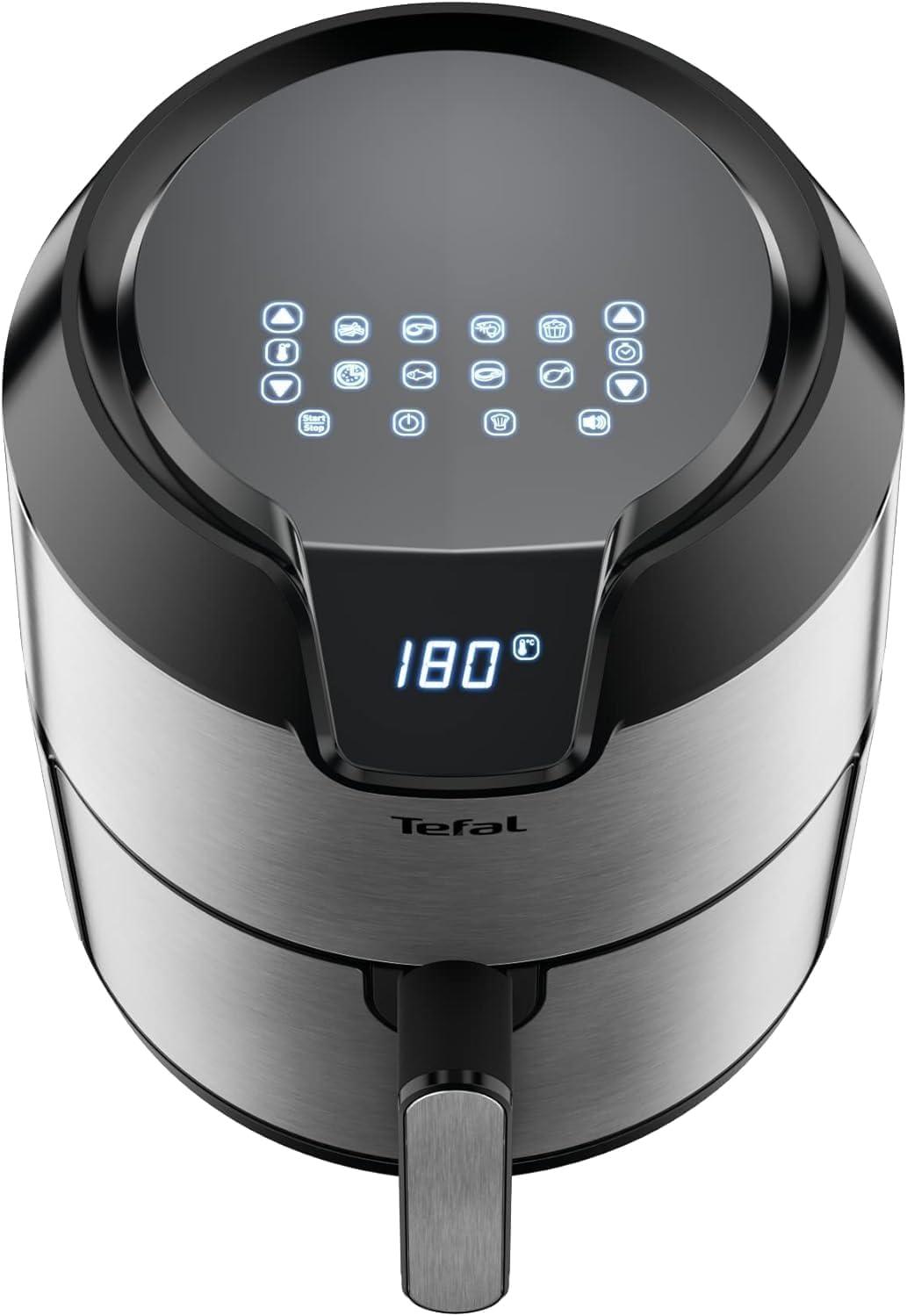 imageTefal EY401D Easy Fry Deluxe Friteuse Air Chaud 1500 W Capacit 42 l XL avec 6 Programmes Automatiques cran Numrique Minuterie Frites pour 6 Portions en Acier InoxydableNoirAcier InoxydableNoir