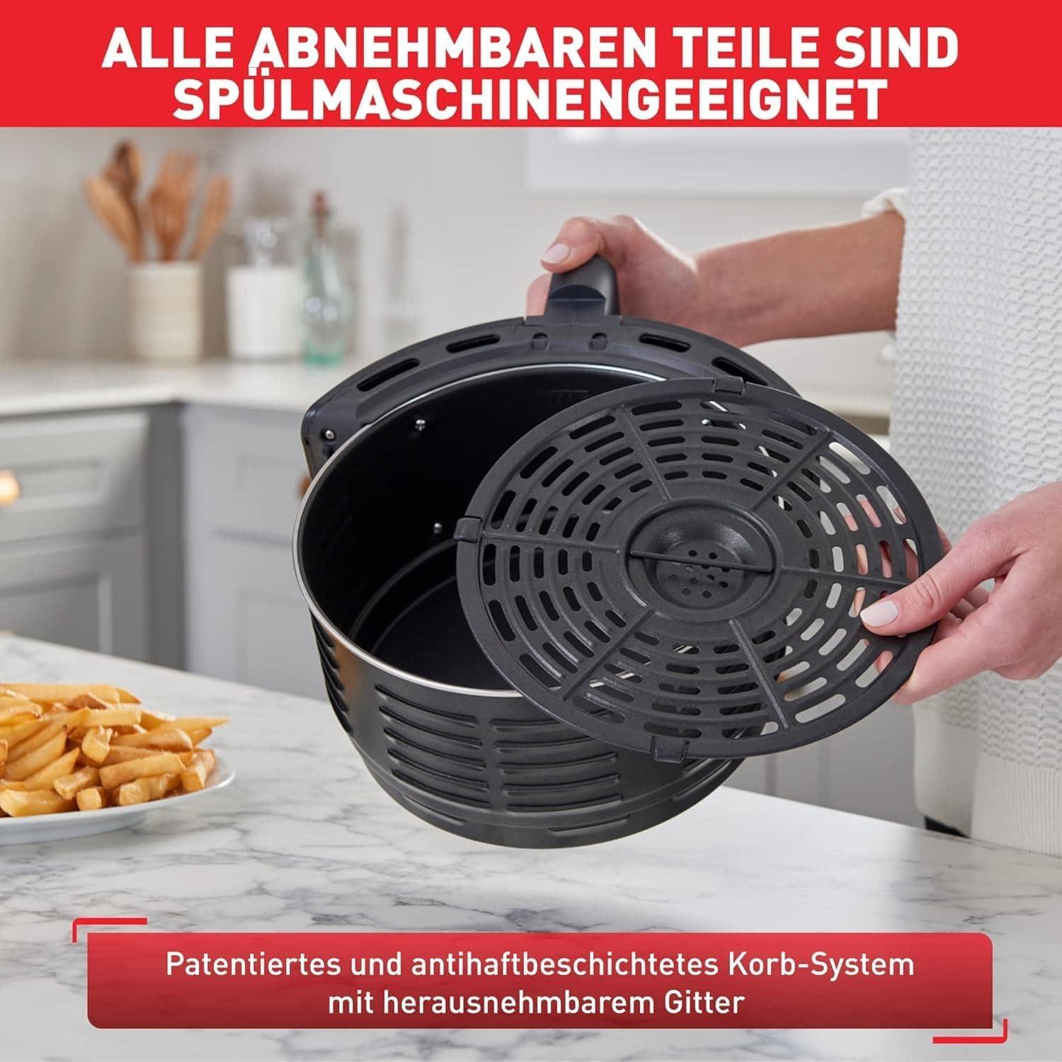 imageTefal EY401D Easy Fry Deluxe Friteuse Air Chaud 1500 W Capacit 42 l XL avec 6 Programmes Automatiques cran Numrique Minuterie Frites pour 6 Portions en Acier InoxydableNoirAcier InoxydableNoir