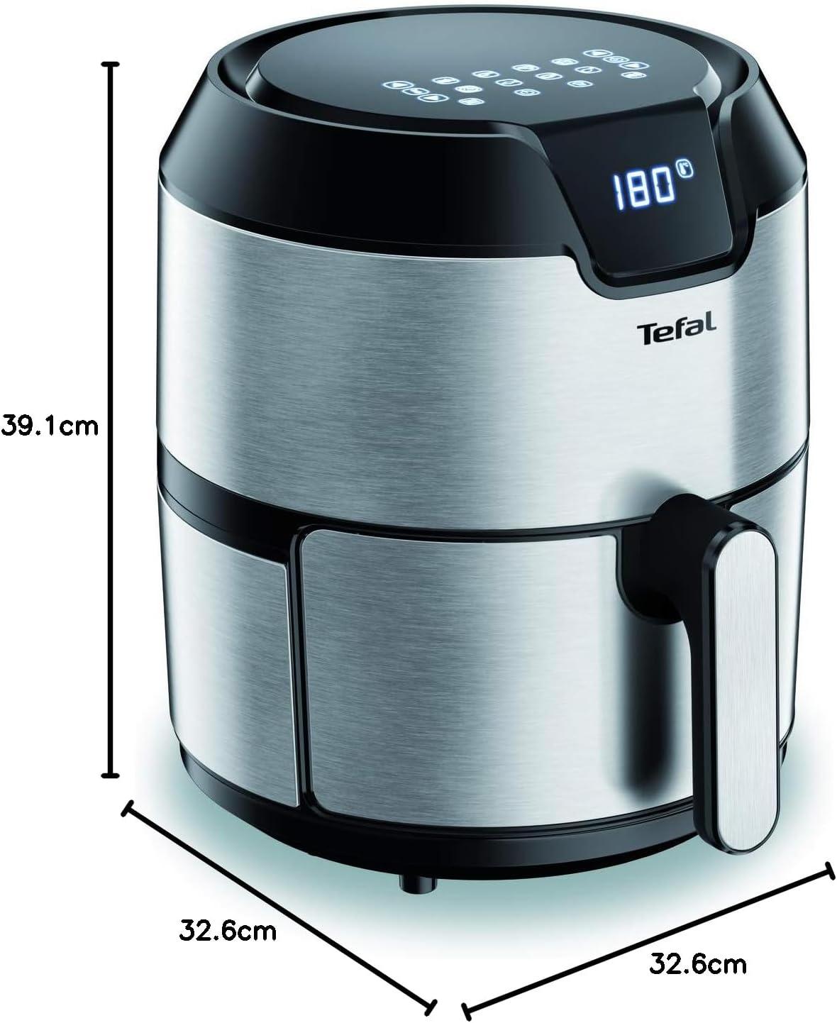 imageTefal EY401D Easy Fry Deluxe Friteuse Air Chaud 1500 W Capacit 42 l XL avec 6 Programmes Automatiques cran Numrique Minuterie Frites pour 6 Portions en Acier InoxydableNoirAcier InoxydableNoir