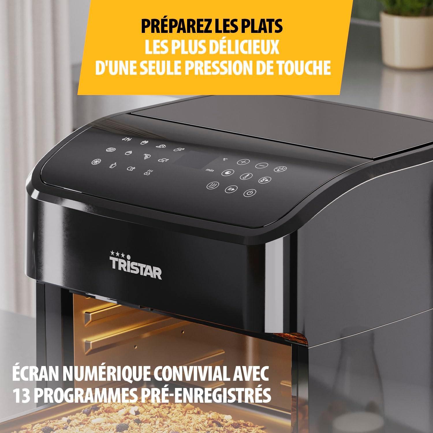 imageTristar Friteuse Air Numrique 8L Capacit 2000W cran Tactile LED 7 Programmes Manuel Fonction Prchauffage et Maintien au Chaud Rappel de Secouage Revtement Antiadhsif FR9418Avec hublot
